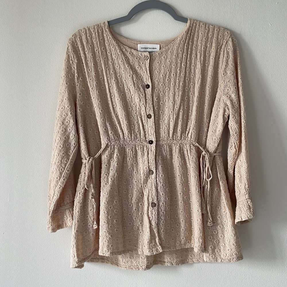 Goodnight Macaroon Button Up Embroidered Cardigan Top